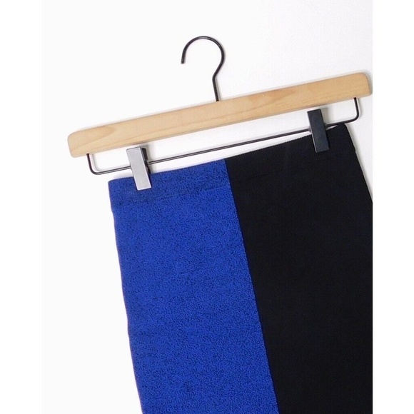 T by ALEXANDER WANG Colorblock Knit Bodycon Mini Skirt Black & Blue X-Small - Picture 4 of 14